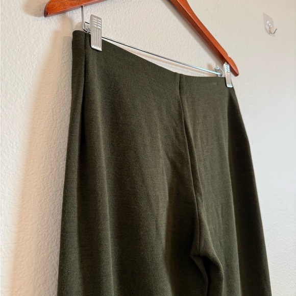 Eileen Fisher Knit Wool Blend Pull On Crop Pants Green - Picture 9 of 14